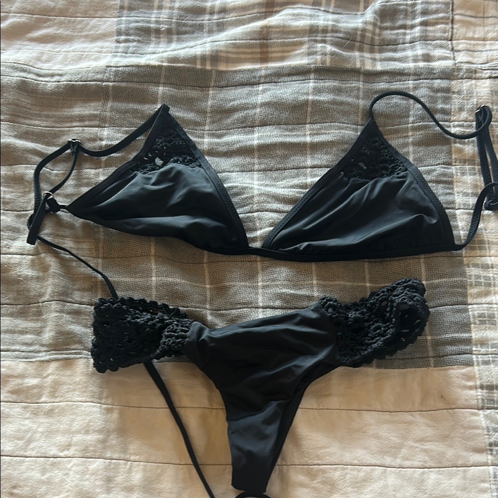 Frankie's Bikinis Black Lace Bikini